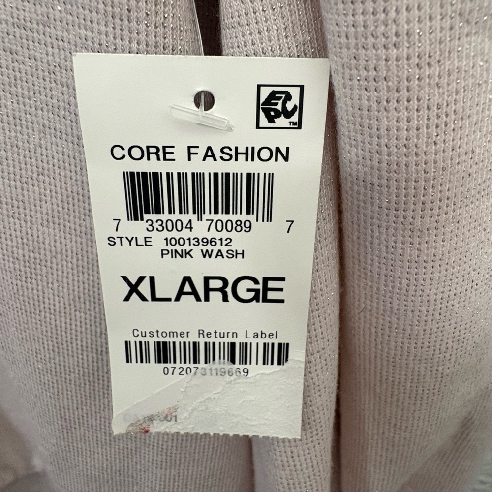 INC‎ International Concepts Women's XL Pink Shimmer V-Neck Long Sleeve - Picture 4 of 7